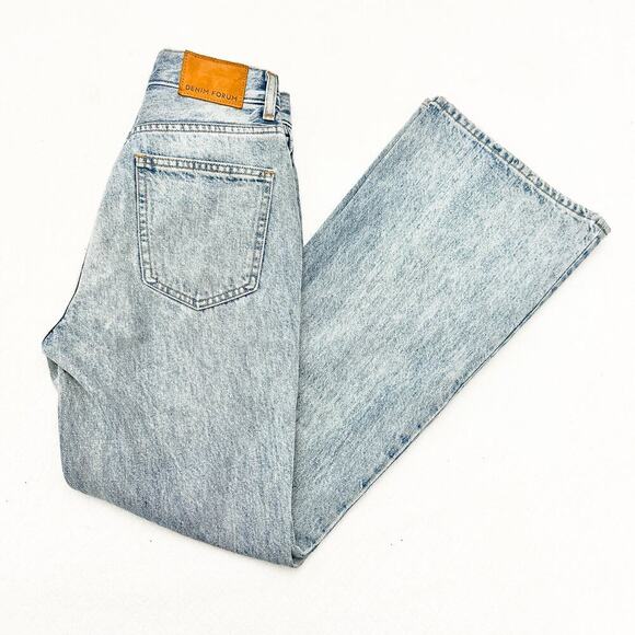 Denim Forum The Marlene '60s High Flare Wide Leg Denim Jeans Size 24 x 30L - Picture 9 of 9